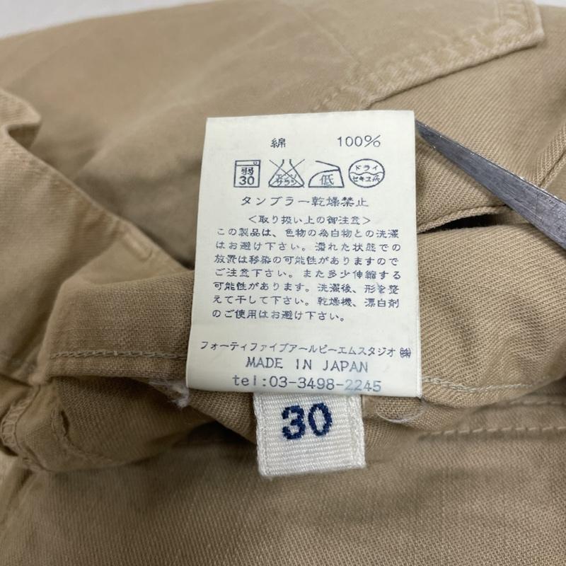 フォーティファイブ・アール 45R パンツ ショートパンツ ハーフパンツ ショートパンツ ショーツ コットン ジップフライ バックロゴ 刺繍 30インチ ロゴ、文字 X 刺繍 ベージュ / ベージュ / beige メンズ USED 古着 中古 50143485