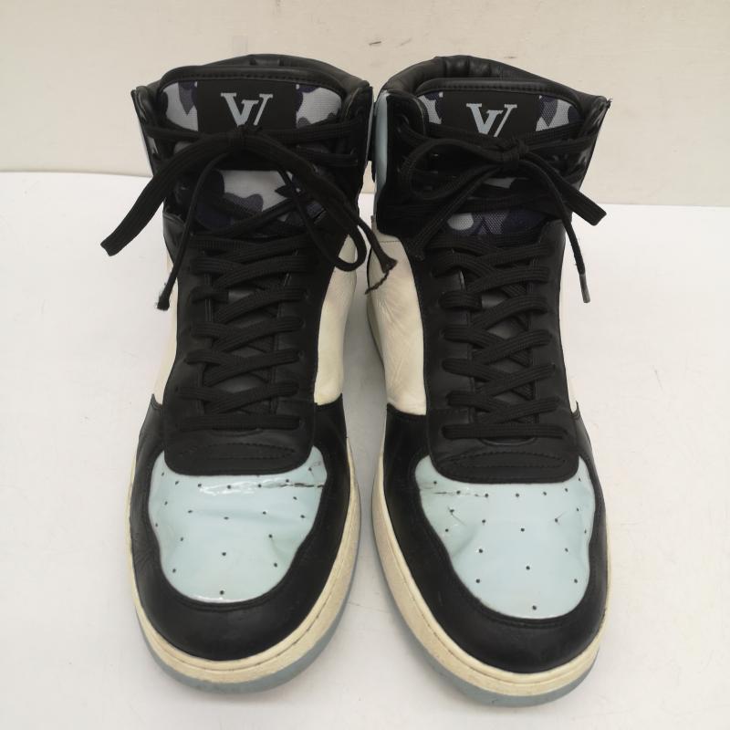 ルイヴィトン LOUIS VUITTON スニーカー スニーカー リヴォリ ライン モノグラム LVロゴ カモフラージュ ハイカット スニーカー MS 0250 UK：7 黒 / ブラック / black X 白 / ホワイト / white X 水色 / ライトブルー / メンズ USED 古着 中古 50143489