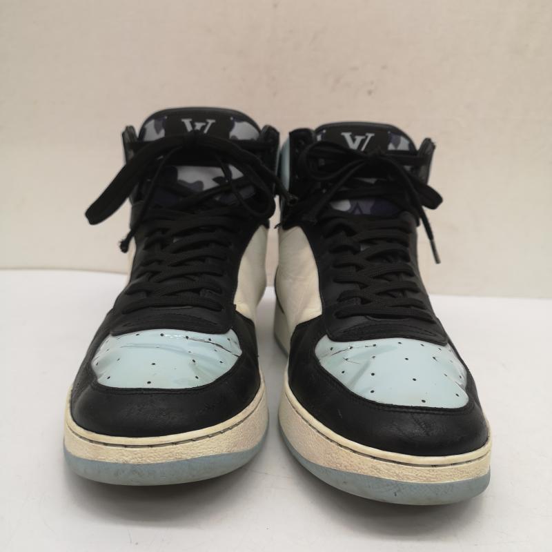 ルイヴィトン LOUIS VUITTON スニーカー スニーカー リヴォリ ライン モノグラム LVロゴ カモフラージュ ハイカット スニーカー MS 0250 UK：7 黒 / ブラック / black X 白 / ホワイト / white X 水色 / ライトブルー / メンズ USED 古着 中古 50143489