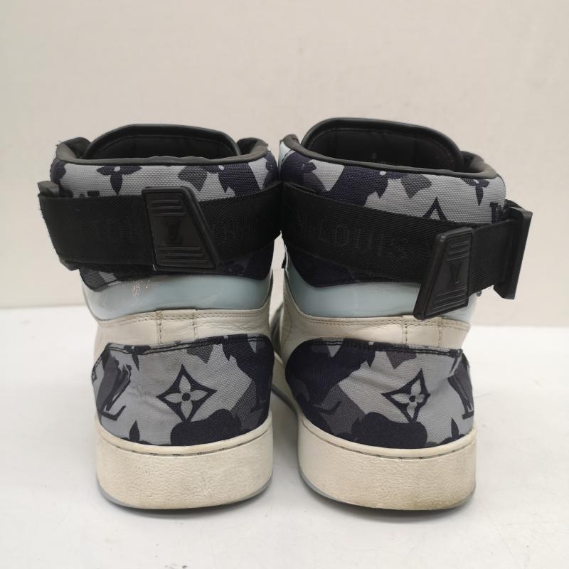 ルイヴィトン LOUIS VUITTON スニーカー スニーカー リヴォリ ライン モノグラム LVロゴ カモフラージュ ハイカット スニーカー MS 0250 UK：7 黒 / ブラック / black X 白 / ホワイト / white X 水色 / ライトブルー / メンズ USED 古着 中古 50143489