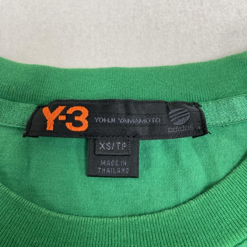 ワイスリー Y-3 Tシャツ 半袖 adidas コラボ 半袖 Tシャツ ラバープリント クルーネック ヨウジヤマモト XS ロゴ、文字 X プリント 緑 / グリーン / green メンズ USED 古着 中古 50143494