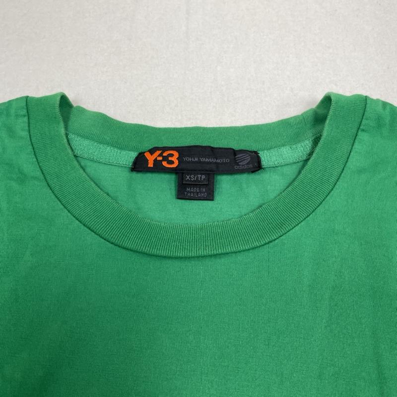 ワイスリー Y-3 Tシャツ 半袖 adidas コラボ 半袖 Tシャツ ラバープリント クルーネック ヨウジヤマモト XS ロゴ、文字 X プリント 緑 / グリーン / green メンズ USED 古着 中古 50143494
