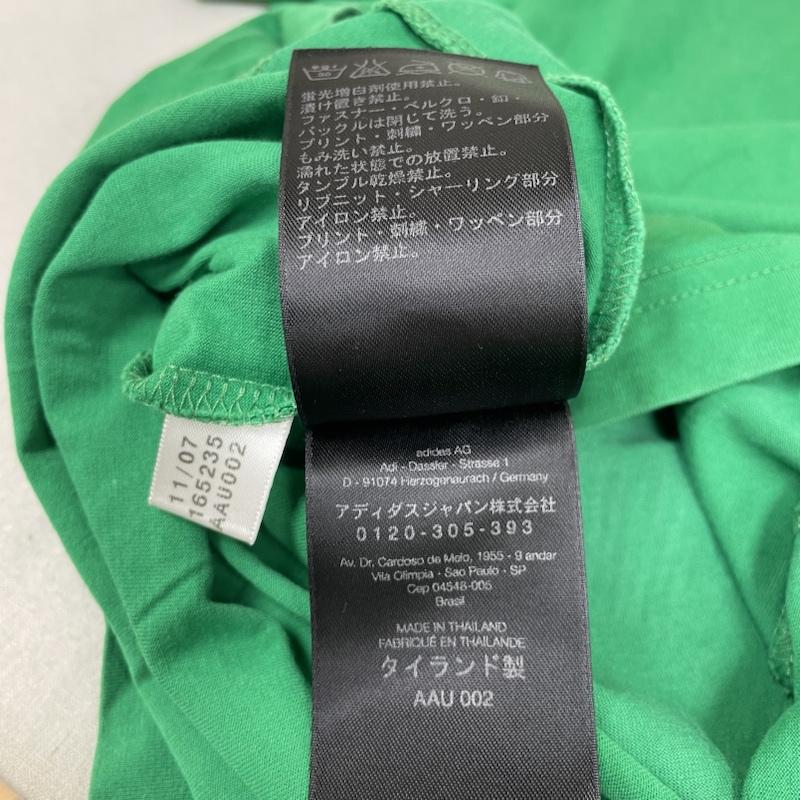 ワイスリー Y-3 Tシャツ 半袖 adidas コラボ 半袖 Tシャツ ラバープリント クルーネック ヨウジヤマモト XS ロゴ、文字 X プリント 緑 / グリーン / green メンズ USED 古着 中古 50143494