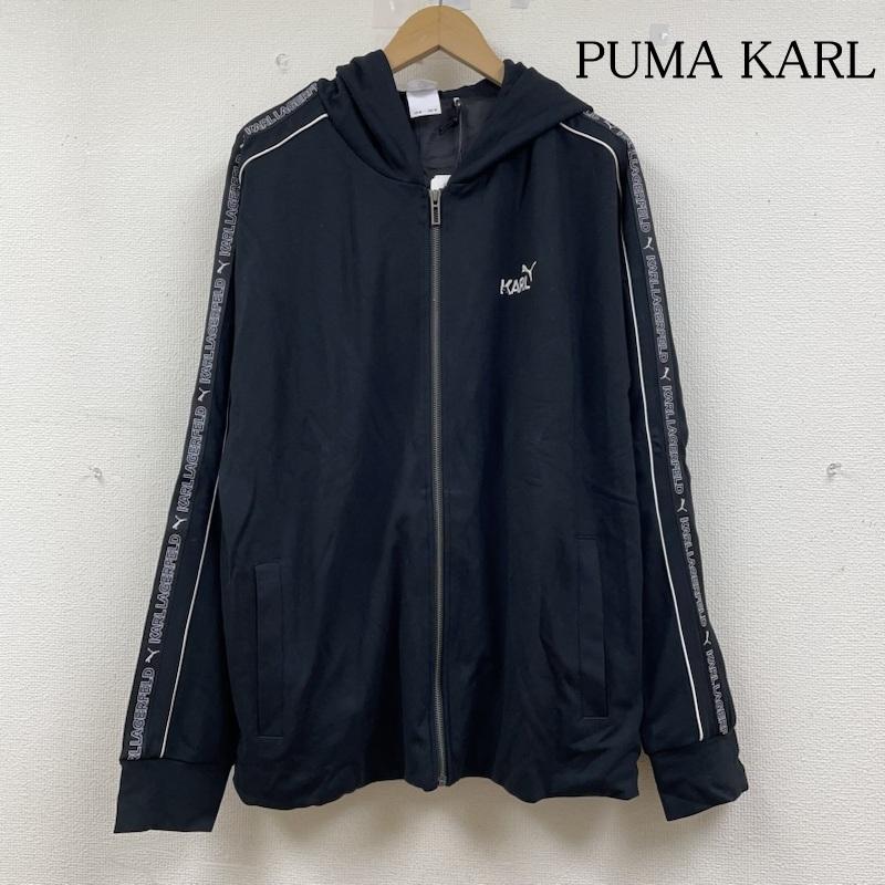 プーマ PUMA ジャケット、上着 ジャンパー、ブルゾン KARL LAGERFELD トラック トップ ジャケット テープロゴ プリント 刺繍 バックスリット M ロゴ、文字 X 刺繍 X プリント 黒 / ブラック / black メンズ USED 古着 中古 50143538