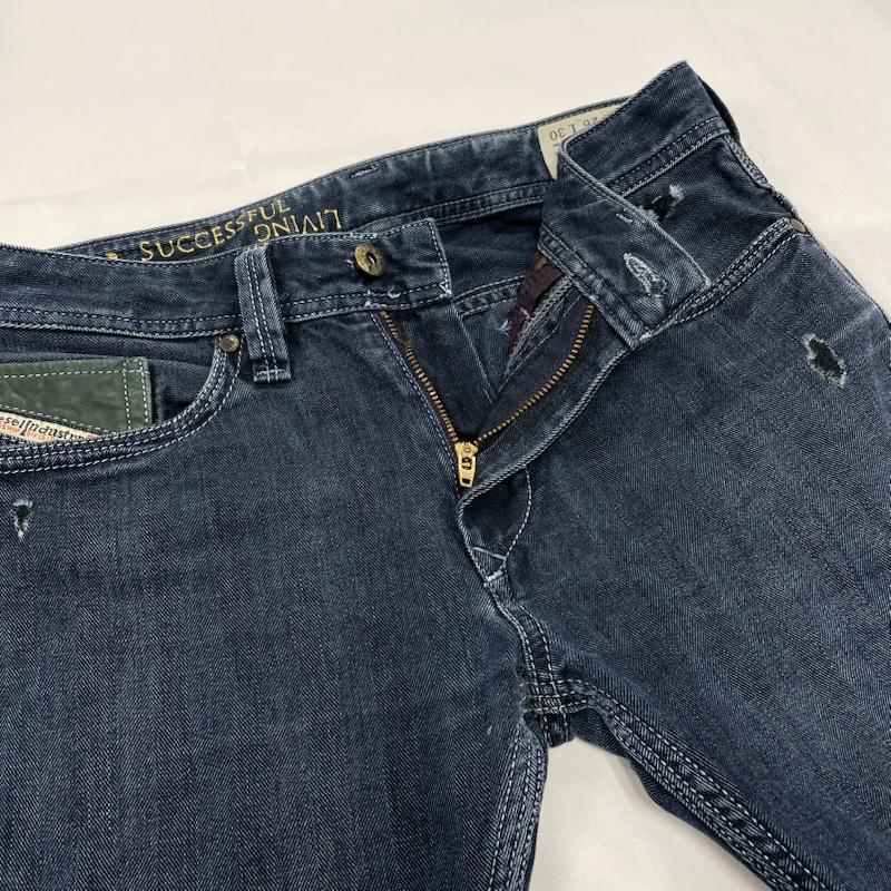 ディーゼル DIESEL パンツ デニム、ジーンズ THANAZ WASH 0601K スリム クラッシュ スキニー デニム パンツ 26インチ ダメージ加工 インディゴ / インディゴ / Indigo レディース USED 古着 中古 50143551