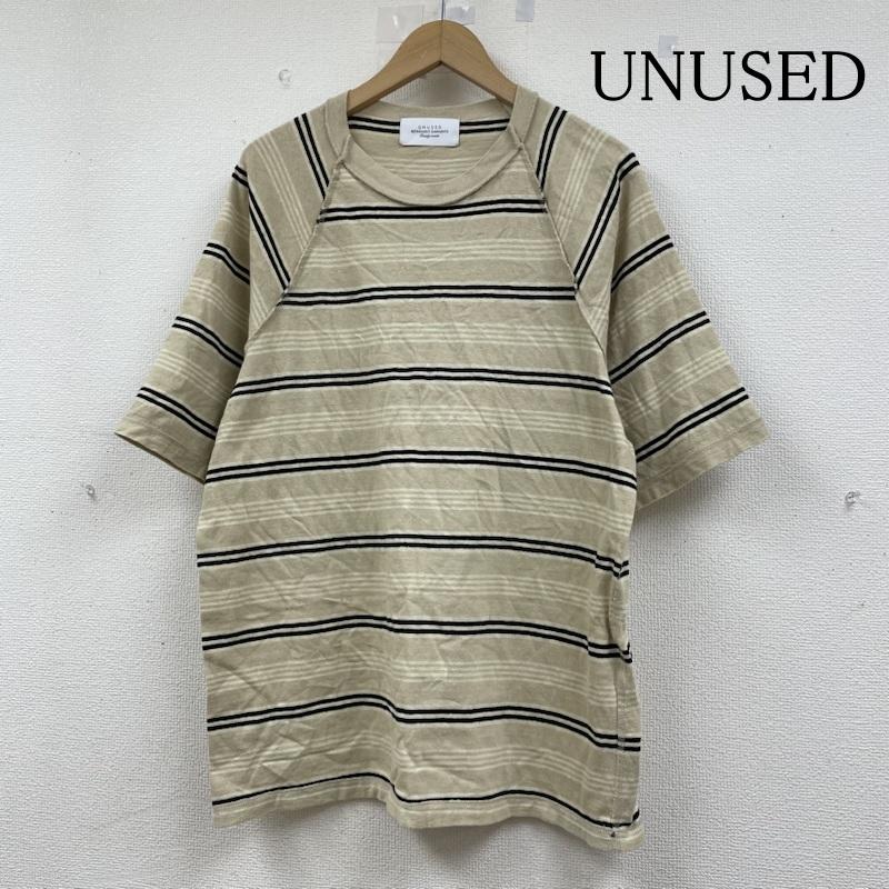 アンユーズド UNUSED Tシャツ 半袖 インサイドアウト ラグラン ボーダー 半袖 Tシャツ シャツ カットソー 切り替えし 2 ボーダー柄 ベージュ / ベージュ / beige メンズ USED 古着 中古 50143562