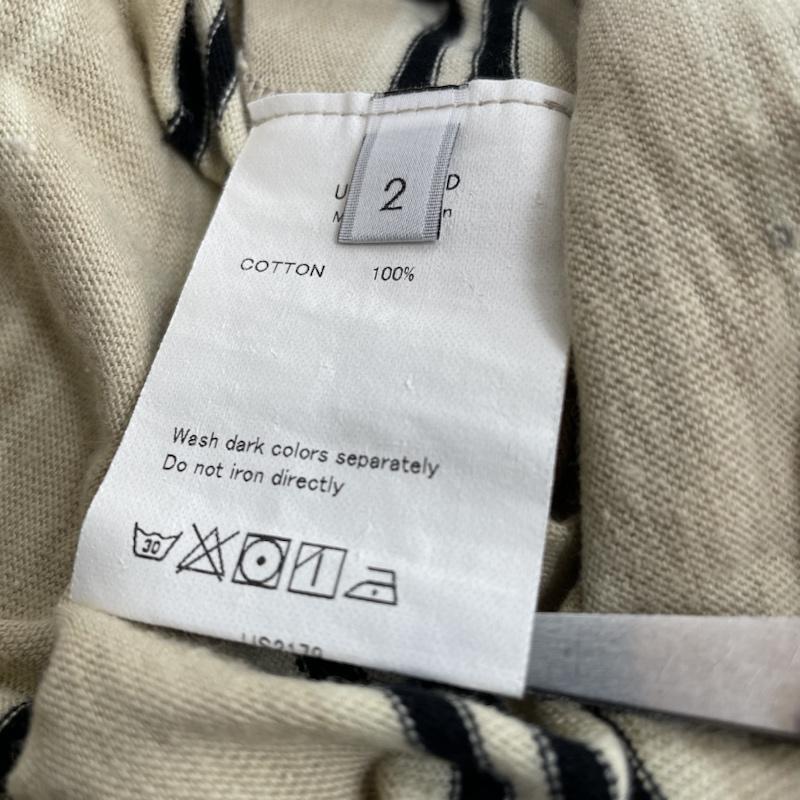アンユーズド UNUSED Tシャツ 半袖 インサイドアウト ラグラン ボーダー 半袖 Tシャツ シャツ カットソー 切り替えし 2 ボーダー柄 ベージュ / ベージュ / beige メンズ USED 古着 中古 50143562
