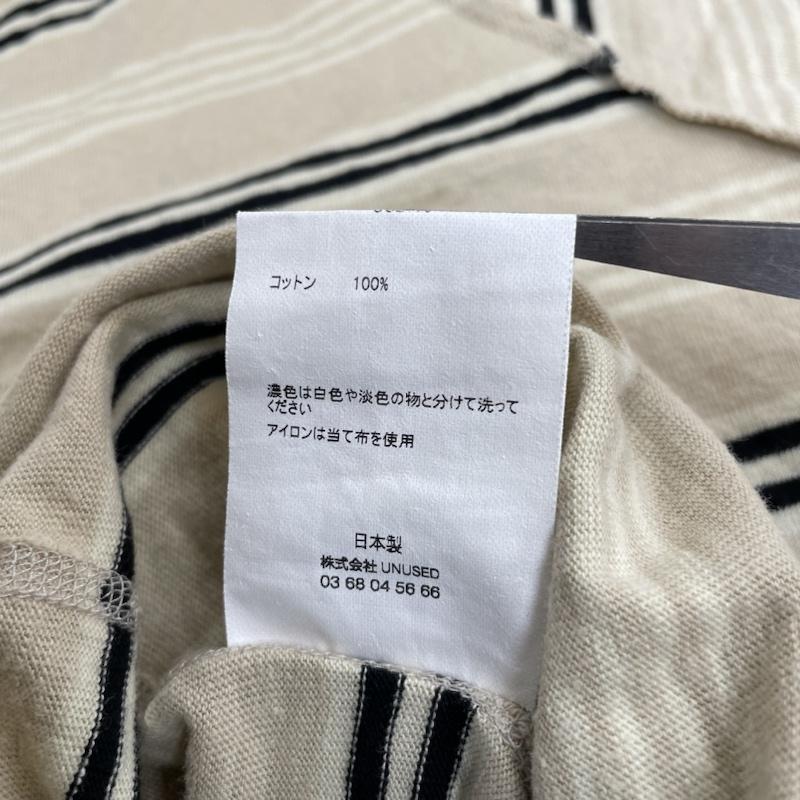アンユーズド UNUSED Tシャツ 半袖 インサイドアウト ラグラン ボーダー 半袖 Tシャツ シャツ カットソー 切り替えし 2 ボーダー柄 ベージュ / ベージュ / beige メンズ USED 古着 中古 50143562