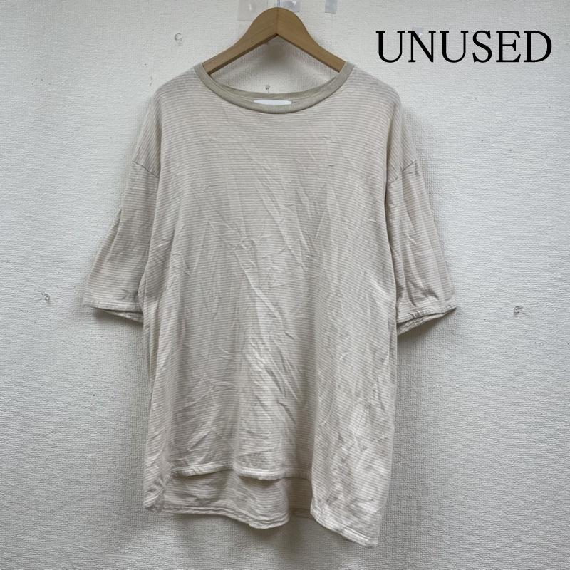 アンユーズド UNUSED Tシャツ 半袖 半袖 Tシャツ ボーダー柄 クルーネック シャツ カットソー US1963 3 ボーダー柄 ベージュ / ベージュ / beige メンズ USED 古着 中古 50143579