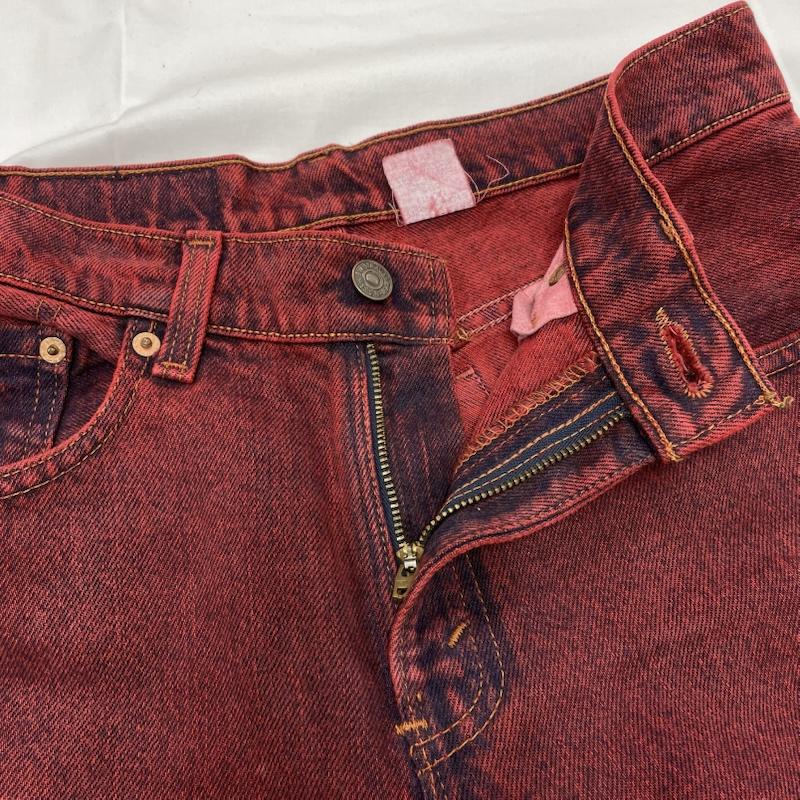 リーバイス Levi s パンツ デニム、ジーンズ 90s 00s USA製 556 後染め ストレート カラー ジーンズ ヴィンテージ デニム パンツ S 赤 / レッド / red レディース USED 古着 中古 50143589