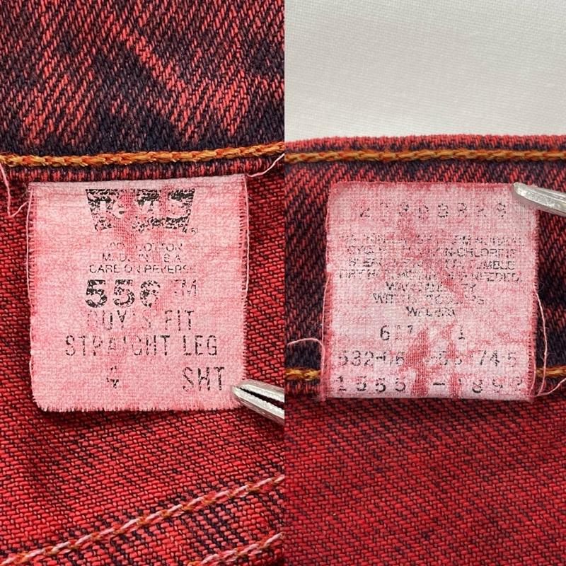 リーバイス Levi s パンツ デニム、ジーンズ 90s 00s USA製 556 後染め ストレート カラー ジーンズ ヴィンテージ デニム パンツ S 赤 / レッド / red レディース USED 古着 中古 50143589