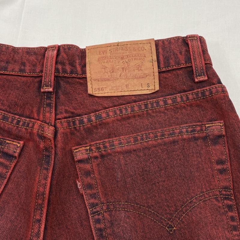 リーバイス Levi s パンツ デニム、ジーンズ 90s 00s USA製 556 後染め ストレート カラー ジーンズ ヴィンテージ デニム パンツ S 赤 / レッド / red レディース USED 古着 中古 50143589