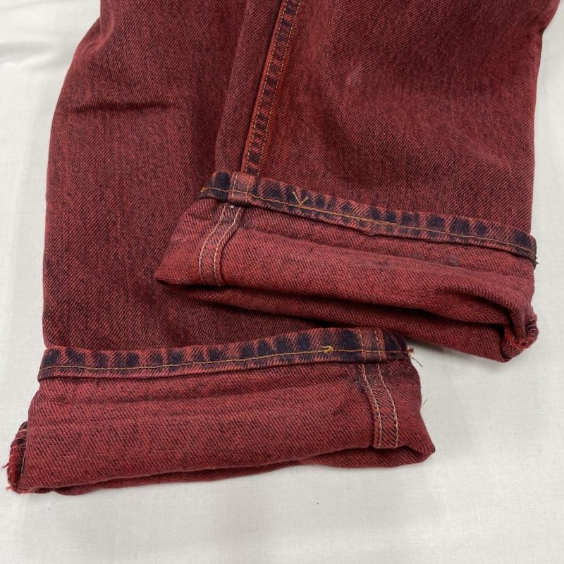 リーバイス Levi s パンツ デニム、ジーンズ 90s 00s USA製 556 後染め ストレート カラー ジーンズ ヴィンテージ デニム パンツ S 赤 / レッド / red レディース USED 古着 中古 50143589
