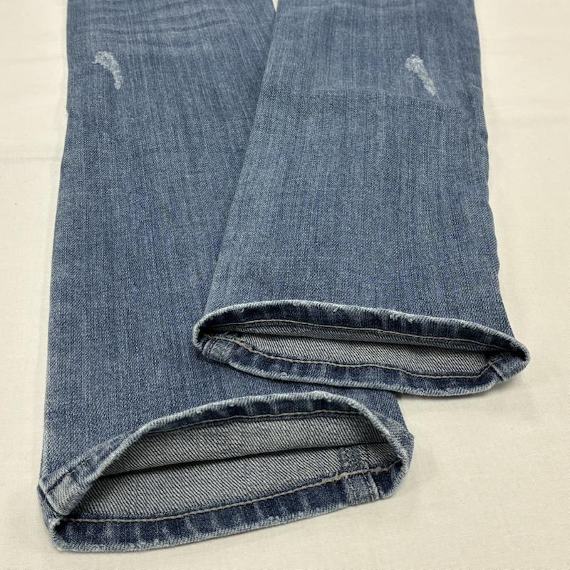 レディー Rady パンツ デニム、ジーンズ ストレッチ ダメージ クラッシュ スキニー デニム パンツ - ダメージ加工 水色 / ライトブルー / X 金 / ゴールド / gold color レディース USED 古着 中古 50143594
