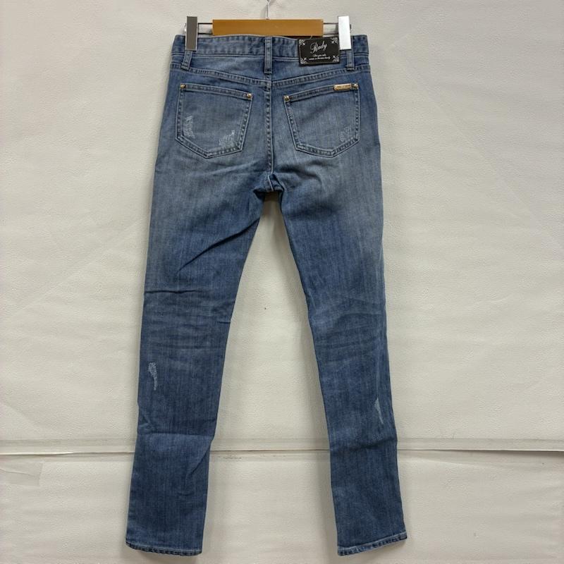レディー Rady パンツ デニム、ジーンズ ストレッチ ダメージ クラッシュ スキニー デニム パンツ - ダメージ加工 水色 / ライトブルー / X 金 / ゴールド / gold color レディース USED 古着 中古 50143594