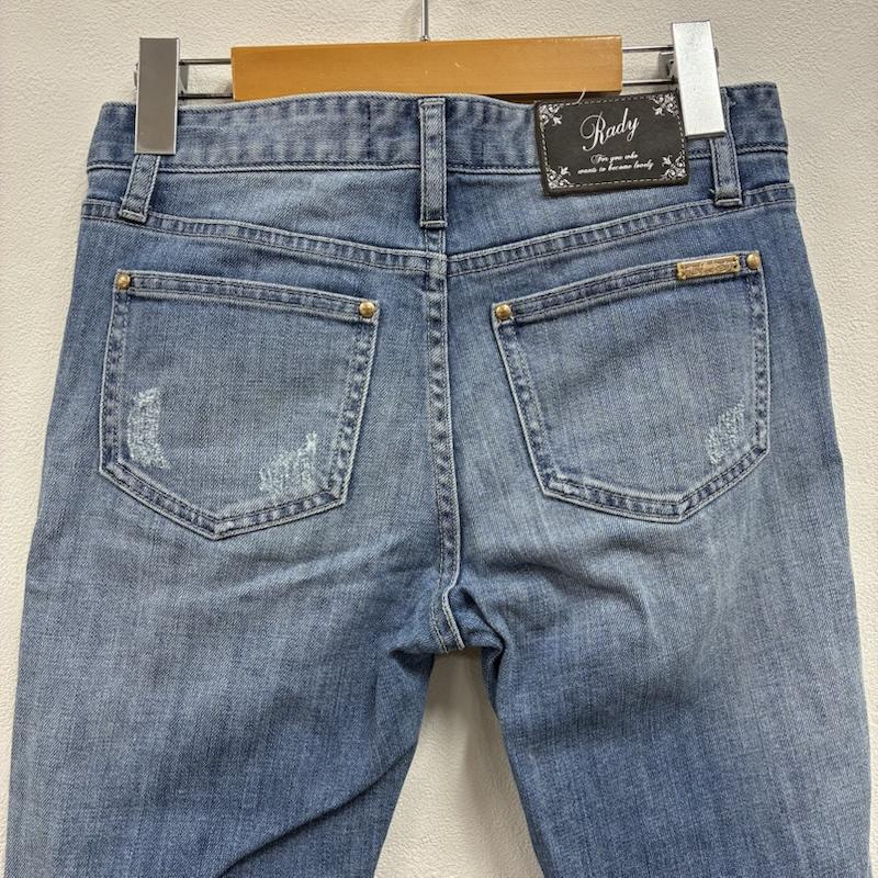 レディー Rady パンツ デニム、ジーンズ ストレッチ ダメージ クラッシュ スキニー デニム パンツ - ダメージ加工 水色 / ライトブルー / X 金 / ゴールド / gold color レディース USED 古着 中古 50143594