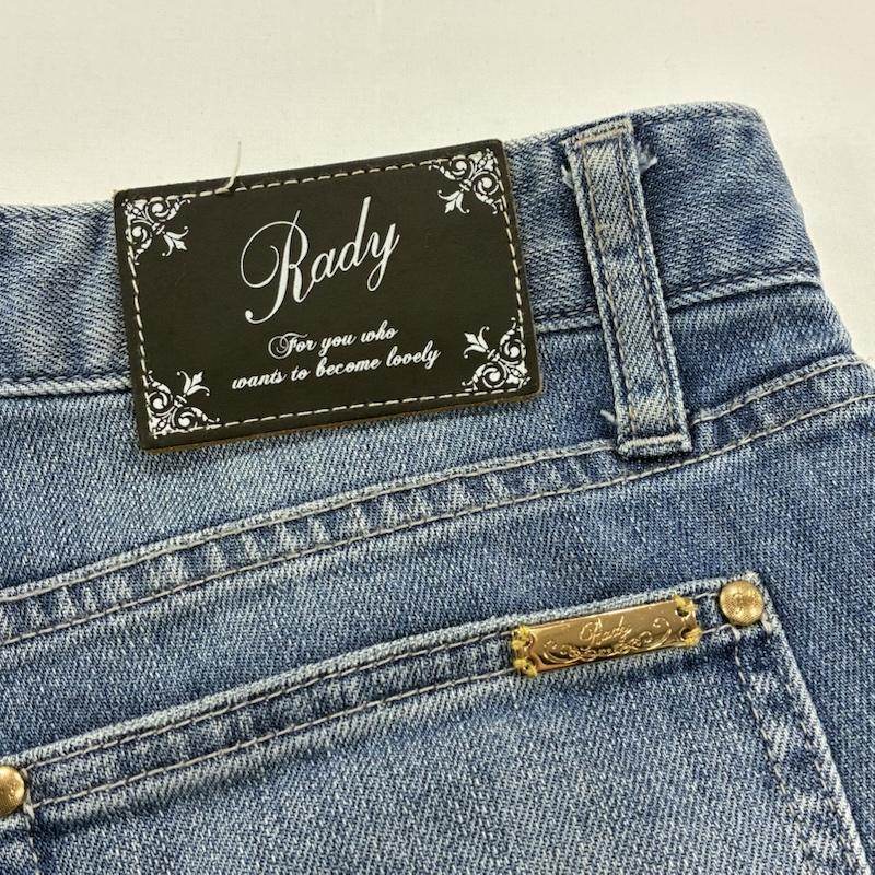 レディー Rady パンツ デニム、ジーンズ ストレッチ ダメージ クラッシュ スキニー デニム パンツ - ダメージ加工 水色 / ライトブルー / X 金 / ゴールド / gold color レディース USED 古着 中古 50143594