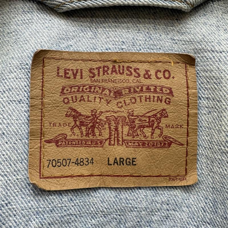 リーバイス Levi s ジャケット、上着 ジャンパー、ブルゾン 90s USA製 3rd デニム トラッカー ジャケット 70507-4834 L インディゴ / インディゴ / Indigo メンズ USED 古着 中古 50143595