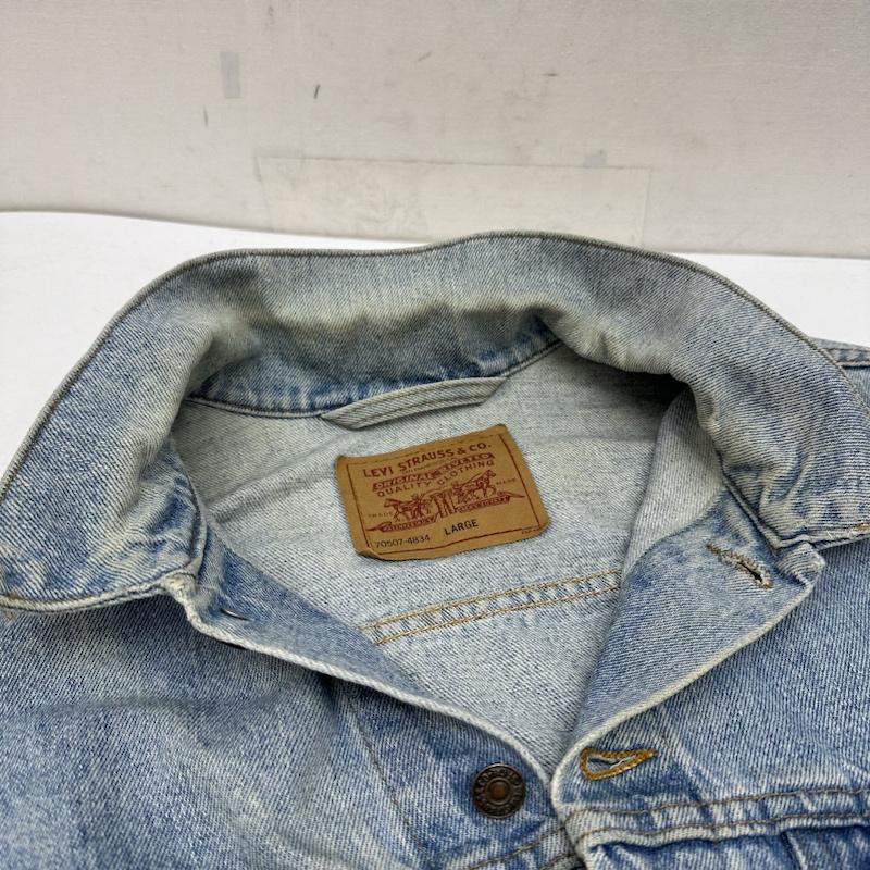 リーバイス Levi s ジャケット、上着 ジャンパー、ブルゾン 90s USA製 3rd デニム トラッカー ジャケット 70507-4834 L インディゴ / インディゴ / Indigo メンズ USED 古着 中古 50143595