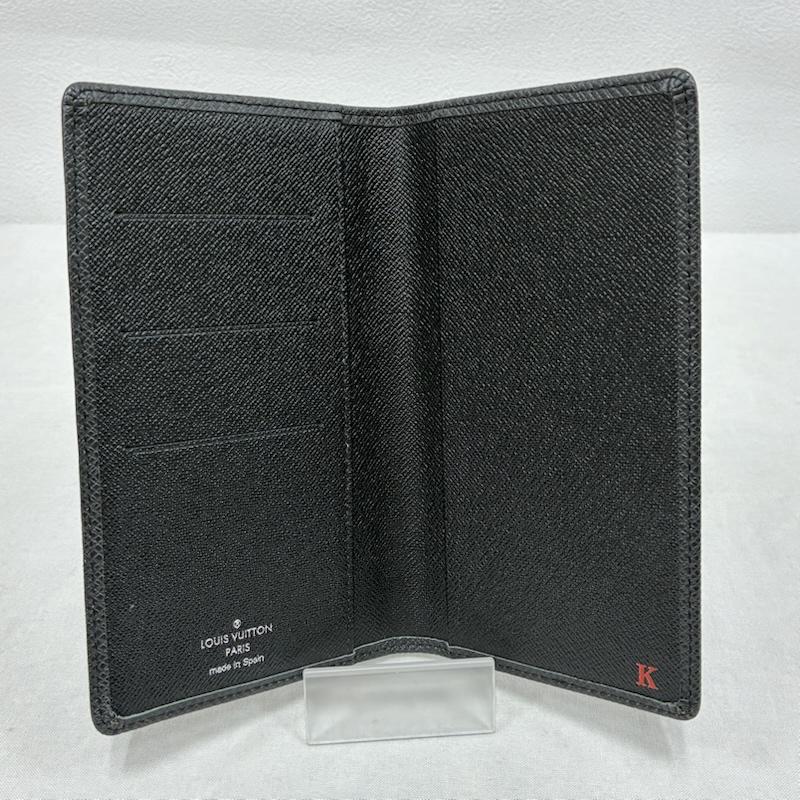 ルイヴィトン LOUIS VUITTON 財布 長財布 アジェンダ ポッシュ タイガ レザー 手帳 カバー 札入れ カードケース R20425 - ワンポイント X ロゴ、文字 黒 / ブラック / black メンズ USED 古着 中古 50143611