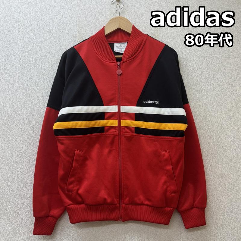 アディダス adidas ジャケット、上着 ジャンパー、ブルゾン 80年代 ビンテージ 台湾製 銀タグ ジャージー トラック ジャケット 黒 赤 ブラック レッド L 黒 / ブラック / black X 赤 / レッド / red メンズ USED 古着 中古 50143645