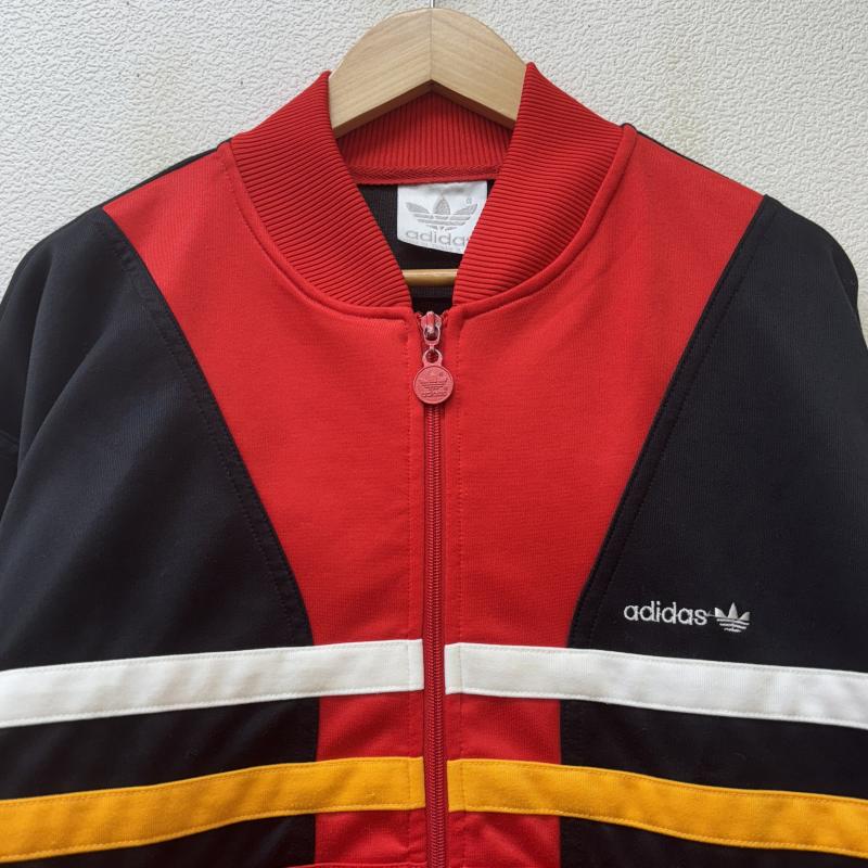 アディダス adidas ジャケット、上着 ジャンパー、ブルゾン 80年代 ビンテージ 台湾製 銀タグ ジャージー トラック ジャケット 黒 赤 ブラック レッド L 黒 / ブラック / black X 赤 / レッド / red メンズ USED 古着 中古 50143645