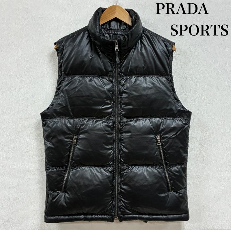 プラダスポーツ PRADASPORTS ジャケット、上着 ダウンベスト 00s 2006AW イタリア製 スタンドカラー ジップアップ ダウンベスト SGV826 48 黒 / ブラック / black メンズ USED 古着 中古 50143700