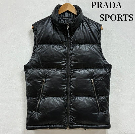 プラダスポーツ PRADASPORTS ジャケット、上着 ダウンベスト 00s 2006AW イタリア製 スタンドカラー ジップアップ ダウンベスト SGV826 48 黒 / ブラック / black メンズ USED 古着 中古 50143700