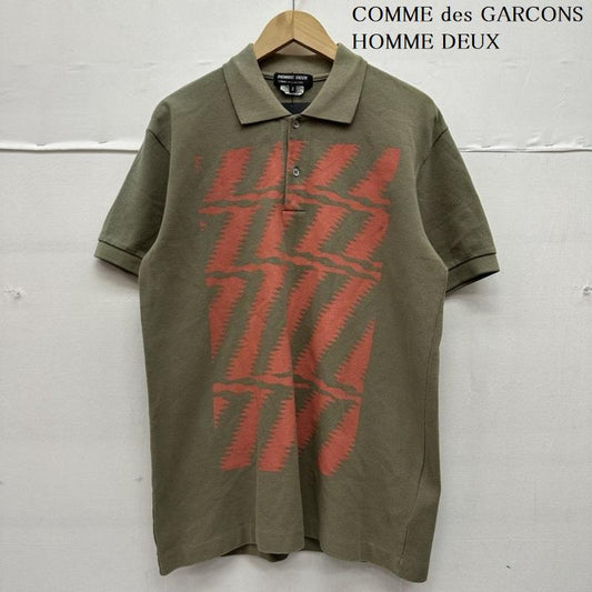 コムデギャルソンオムドゥ COMME des GARCONS HOMME DEUX ポロシャツ 半袖 17SS プリント ポロシャツ DS-T006 M カーキ / カーキ / khaki メンズ USED 古着 中古 50143704