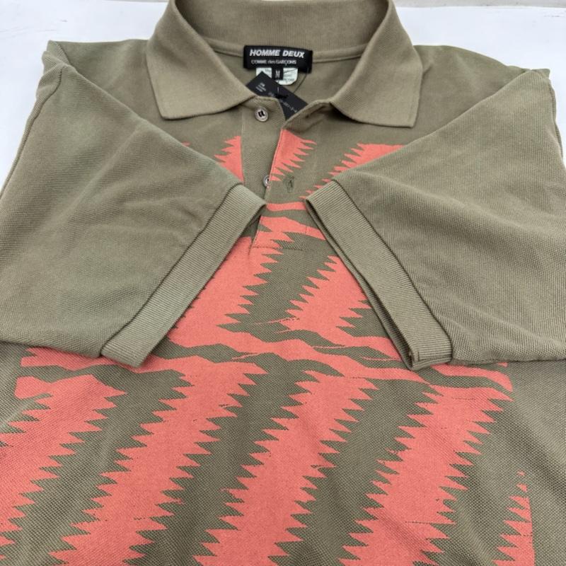 コムデギャルソンオムドゥ COMME des GARCONS HOMME DEUX ポロシャツ 半袖 17SS プリント ポロシャツ DS-T006 M カーキ / カーキ / khaki メンズ USED 古着 中古 50143704