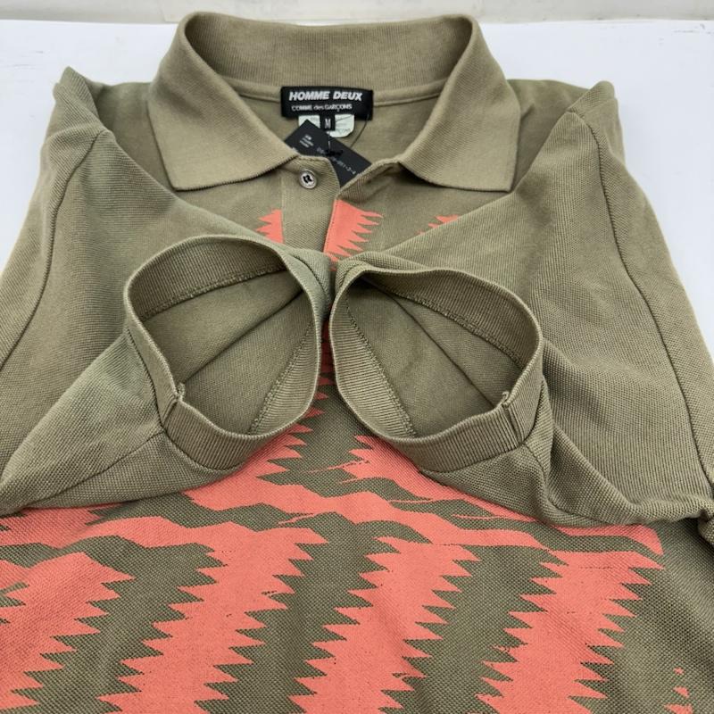 コムデギャルソンオムドゥ COMME des GARCONS HOMME DEUX ポロシャツ 半袖 17SS プリント ポロシャツ DS-T006 M カーキ / カーキ / khaki メンズ USED 古着 中古 50143704