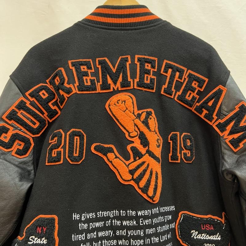 シュプリーム Supreme ジャケット、上着 ジャンパー、ブルゾン 19AW Team Varsity Jacket スタジャン M 黒 / ブラック / black メンズ USED 古着 中古 50143725