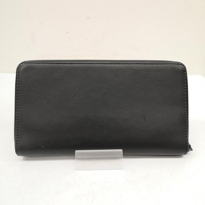 アルマーニエクスチェンジ ARMANI EXCHANGE 財布 長財布 ラウンド ロゴ ファスナー レザー 長財布 - 黒 / ブラック / black メンズ USED 古着 中古 50143755