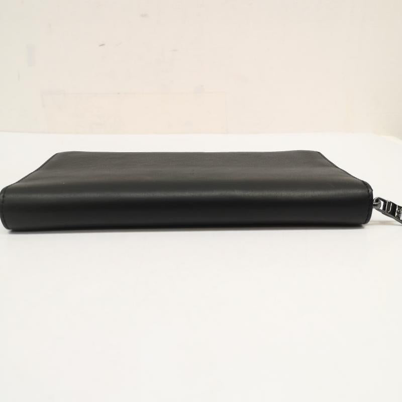 アルマーニエクスチェンジ ARMANI EXCHANGE 財布 長財布 ラウンド ロゴ ファスナー レザー 長財布 - 黒 / ブラック / black メンズ USED 古着 中古 50143755