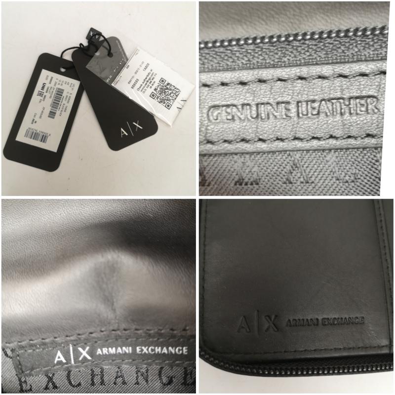 アルマーニエクスチェンジ ARMANI EXCHANGE 財布 長財布 ラウンド ロゴ ファスナー レザー 長財布 - 黒 / ブラック / black メンズ USED 古着 中古 50143755