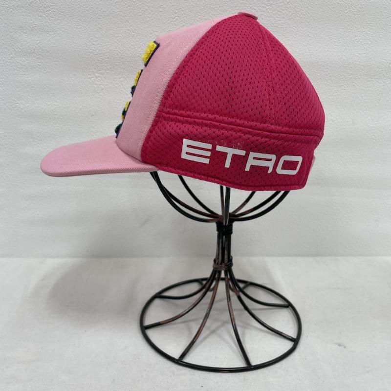エトロ ETRO 帽子 キャップ PEGASO パッチ ワッペン メッシュ ベースボール キャップ - ロゴ、文字 桃 / ピンク / pink X 黄 / イエロー / yellow X 緑 / グリーン / green X 紫 / パープル / purple レディース USED 古着 中古 50143756