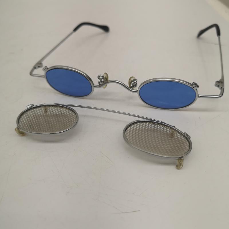 古着 USED めがね・サングラス サングラス HI TEK DESIGNS LONDON ALEXANDER イングランド製 サングラス JUNIOR - 青 / ブルー / blue X 銀 / シルバー / silver color メンズ USED 古着 中古 50143764