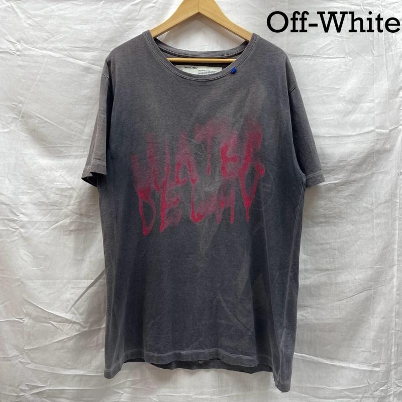 オフホワイト off white Tシャツ 半袖 OMAA027E 19185031 19AW VINTAGE S S SLIM TEE コットン GRY グレー L ダークグレー / ダークグレー / メンズ USED 古着 中古 50143775