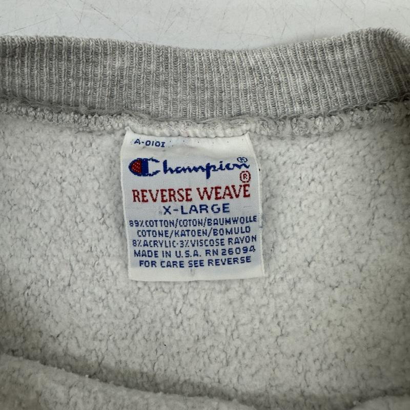 チャンピオン Champion トレーナー 長袖 80s 90s USA製 トリコタグ REVERSE WEAVE CORNELL バック プリント スウェット XL 灰 / グレー / gray メンズ USED 古着 中古 50143780