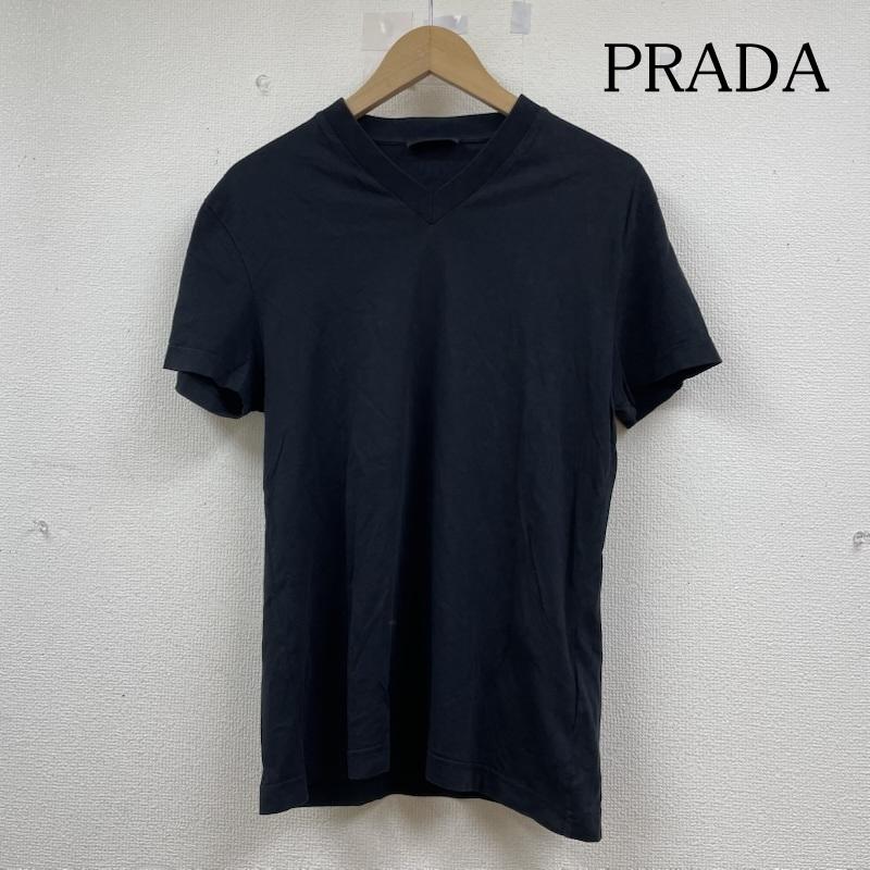 プラダ PRADA カットソー 半袖 Vネック カットソー Tシャツ 半袖 プルオーバー 無地 インナーウェア S 無地 黒 / ブラック / black メンズ USED 古着 中古 50143814
