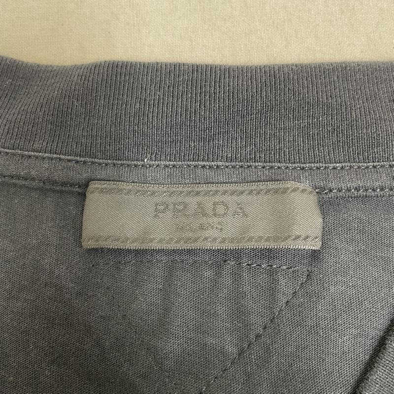 プラダ PRADA カットソー 半袖 Vネック カットソー Tシャツ 半袖 プルオーバー 無地 インナーウェア S 無地 黒 / ブラック / black メンズ USED 古着 中古 50143814