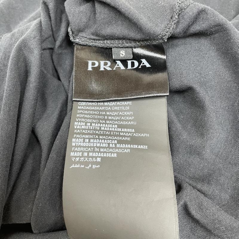 プラダ PRADA カットソー 半袖 Vネック カットソー Tシャツ 半袖 プルオーバー 無地 インナーウェア S 無地 黒 / ブラック / black メンズ USED 古着 中古 50143814