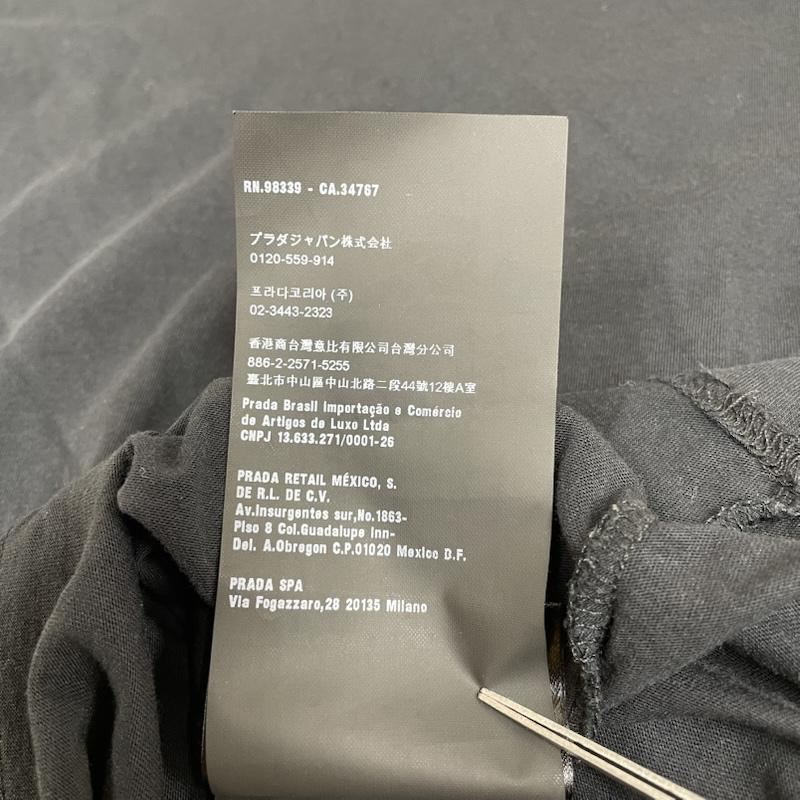 プラダ PRADA カットソー 半袖 Vネック カットソー Tシャツ 半袖 プルオーバー 無地 インナーウェア S 無地 黒 / ブラック / black メンズ USED 古着 中古 50143814
