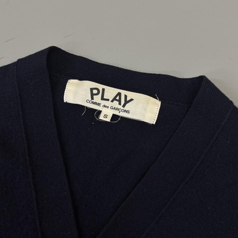 プレイコムデギャルソン PLAY COMME des GARCONS カーディガン 長袖 AZ-N008 AD2010 ハートロゴ ニット カーディガン 紺 ネイビー S 紺 / ネイビー / navy メンズ USED 古着 中古 50143836