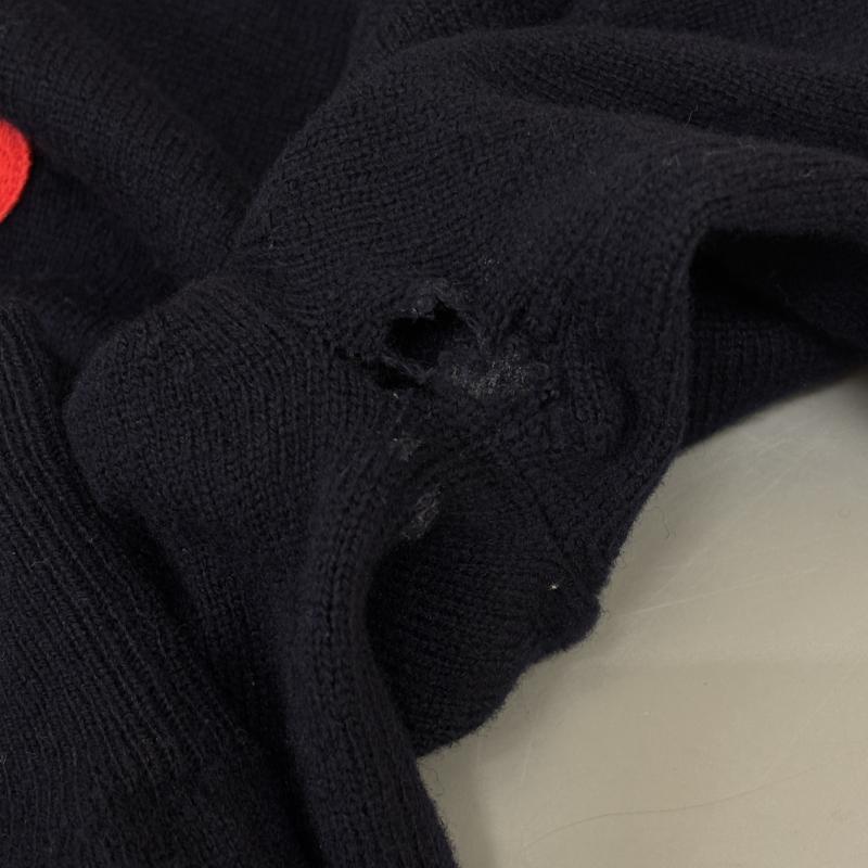 プレイコムデギャルソン PLAY COMME des GARCONS カーディガン 長袖 AZ-N008 AD2010 ハートロゴ ニット カーディガン 紺 ネイビー S 紺 / ネイビー / navy メンズ USED 古着 中古 50143836