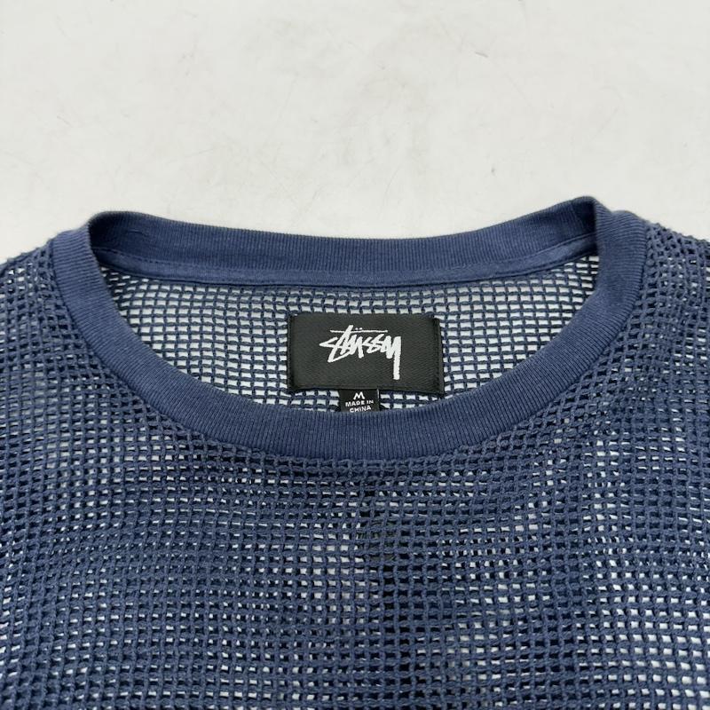 ステューシー STUSSY ニット、セーター 長袖 MESH LS CREW メッシュ クルーネック ニット M 紺 / ネイビー / navy メンズ USED 古着 中古 50143863