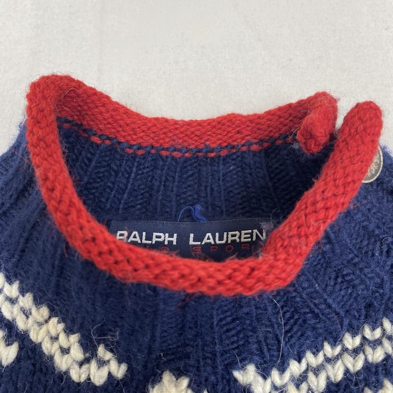 ラルフローレンスポーツ RALPH LAUREN SPORT ニット、セーター 長袖 90s POLO SPORT ノルディック 総柄 ハイネック アルパカ ウール ヘビー ニット セーター M ノルディック柄 紺 / ネイビー / navy メンズ USED 古着 中古 50143935