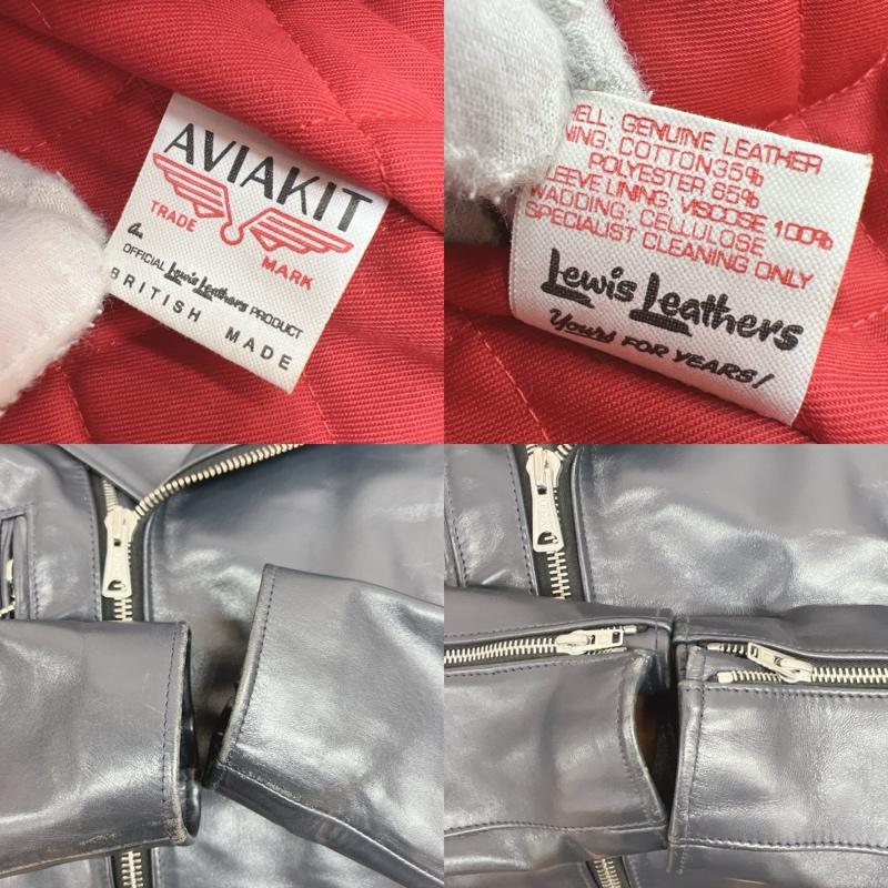 ルイスレザー Lewis Leathers ジャケット、上着 ライダース 402T LIGHTNING TIGHT FIT HORSEHIDE ライトニング ホースハイド 36 紺 / ネイビー / navy メンズ USED 古着 中古 50143954