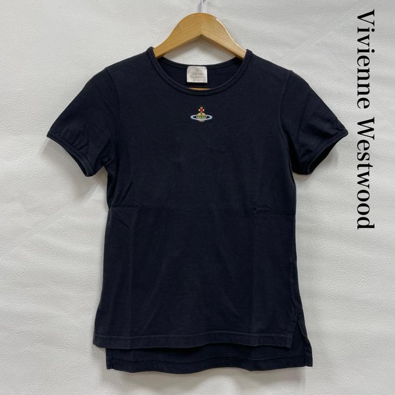 ヴィヴィアンウエストウッド Vivienne Westwood Tシャツ 半袖 オーブ 刺繍 半袖 Tシャツ カットソー イタリア製 XS ワンポイント X ロゴ、文字 X 刺繍 黒 / ブラック / black レディース USED 古着 中古 50143971