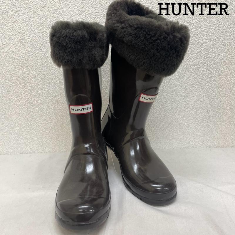 ハンター HUNTER 長靴、レインシューズ 長靴、レインシューズ W23754 AMPSTEAD SHORT レイン シューズ ブーツ ボア UK：6 茶 / ブラウン / brown レディース USED 古着 中古 50143988